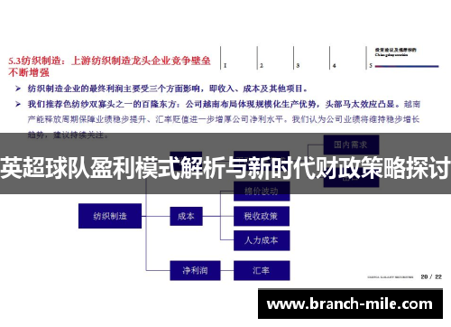 英超球队盈利模式解析与新时代财政策略探讨 英超球队盈利模式解析与新时代财政策略探讨