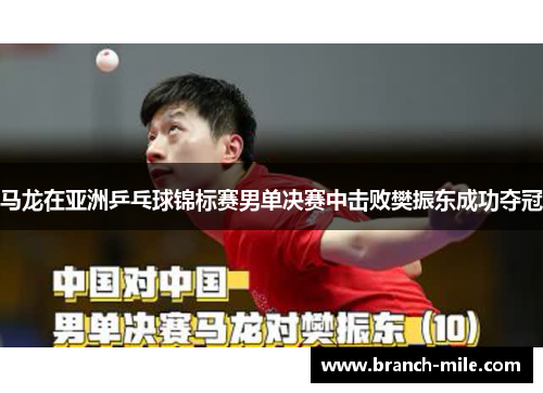 马龙在亚洲乒乓球锦标赛男单决赛中击败樊振东成功夺冠